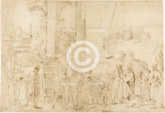 Saint Paul Baptizing Dionysus the Areopagite (recto), n.d. Creator: Unknown.