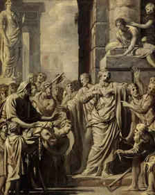 Saint Paul et saint Barnabé refusant les honneurs divins à Lystre. Esquisse pour le "may"..., 1644. Creator: Michel Corneille