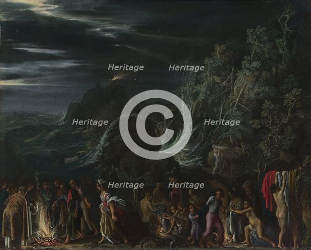 Saint Paul on Malta, ca. 1600. Artist: Elsheimer, Adam (1578-1610)
