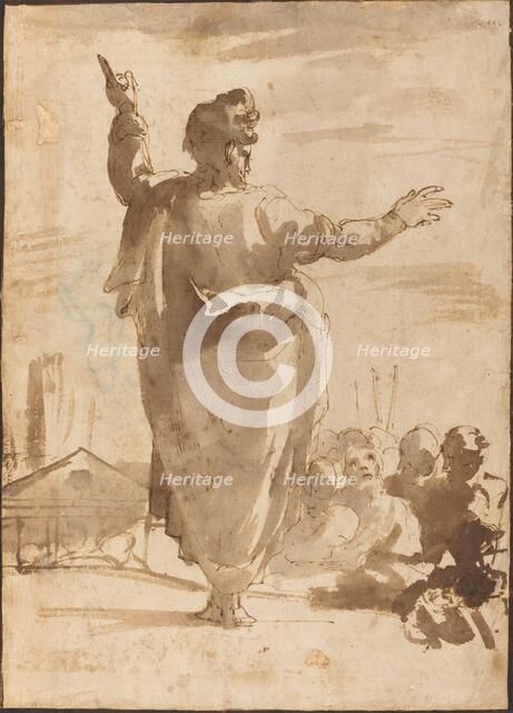 Saint Paul Preaching. Creator: Agostino Carracci.