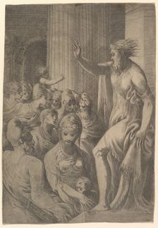 Saint Paul preaching in Athens, ca. 1548-53. Creator: Andrea Schiavone