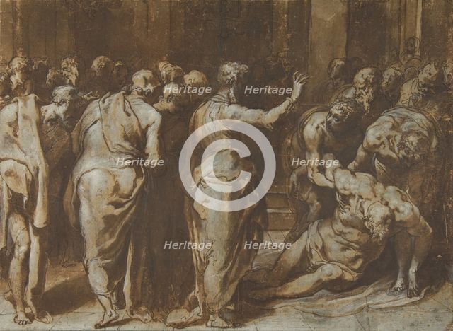 Saint Paul Restoring Eutychus to Life, 1529-66. Creator: Taddeo Zuccaro.