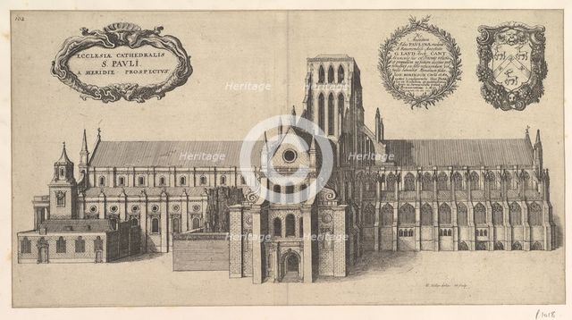 Saint Paul's, South side (Ecclesiae Cathedralis St. Pauli, A Meridi Prospectus), 1658. Creator: Wenceslaus Hollar.