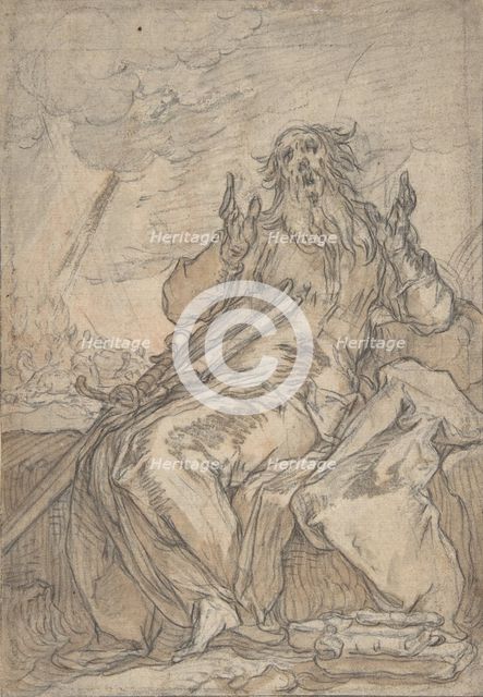 Saint Paul Seated, with his Conversion in the Background, late 16th-mid-17th century. Creator: Abraham Bloemaert.