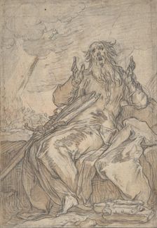 Saint Paul Seated, with his Conversion in the Background, late 16th-mid-17th century. Creator: Abraham Bloemaert