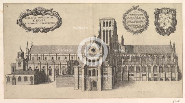 Saint Paul's, South side (Ecclesiae Cathedralis St. Pauli, A Meridi Prospectus), 1658. Creator: Wenceslaus Hollar.