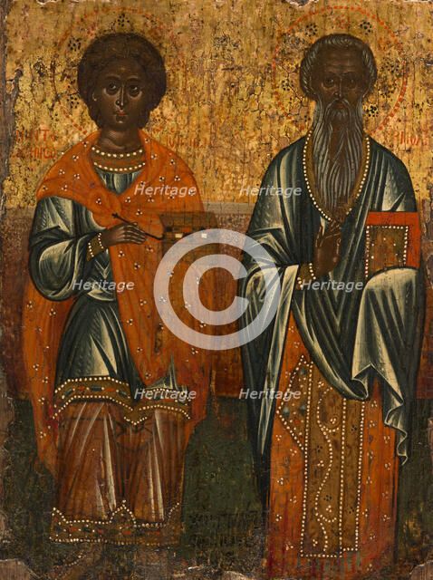 Saint Panteleon and Saint Hermolaos, 1647. Creator: Greek School.