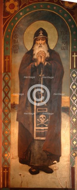 Saint Paphnutius of Borovsk, 1885-1896. Artist: Vasnetsov, Viktor Mikhaylovich (1848-1926)