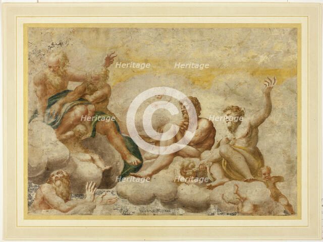 Saint Peter and other Seated Apostles, with Saint John the Evangelist Below, n.d. Creators: Correggio, Unknown.