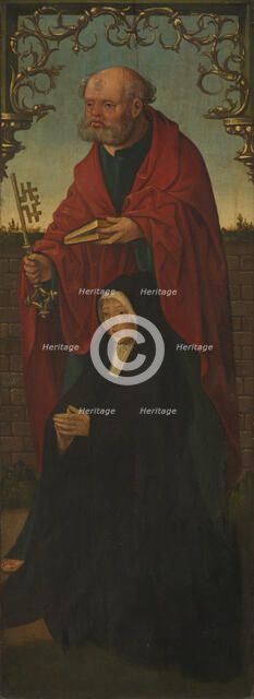 Saint Peter and a Donor; Saint Thomas (reverse), 1520/25. Creators: Jacob Cornelisz. van Oostsanen, Workshop of Jacob Cornelisz. van Oostsanen.