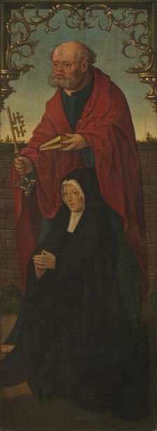 Saint Peter and a Donor; Saint Thomas (reverse), 1520/25. Creators: Jacob Cornelisz. van Oostsanen, Workshop of Jacob Cornelisz. van Oostsanen