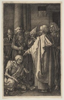Saint Peter and Saint John at the Gate of the Temple, from The Passion, 1513. Creator: Albrecht Durer