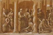 Saint Peter and Saint John Healing the Cripple at the Gate of the Temple, 16th century. Creator: Parmigianino