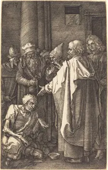 Saint Peter and Saint John Healing a Cripple at the Gate of the Temple, 1513. Creator: Albrecht Durer