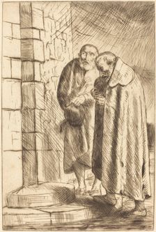 Saint Peter and Saint Paul in the Door of M. Richard (St. Pierre et St. Paul..., Richard. Creator: Alphonse Legros