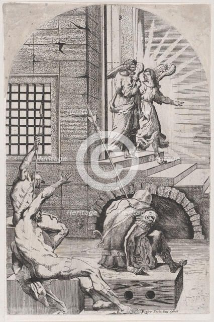 Saint Peter being released from prison by the angel, 1650-70. Creator: Girolamo Pedrignani.