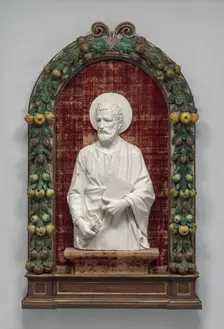 Saint Peter, c. 1900/1925 (figure); c. 1550 (framing garland). Creator: Unknown