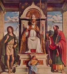 Saint Peter enthroned with Saints, John the Baptist and Saint Paul c1516. Creator: Giovanni Battista Cima da Conegliano