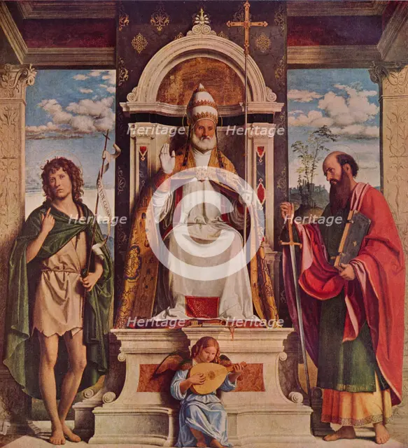 'Saint Peter enthroned with Saints, John the Baptist and Saint Paul', c1516. Creator: Giovanni Battista Cima da Conegliano.