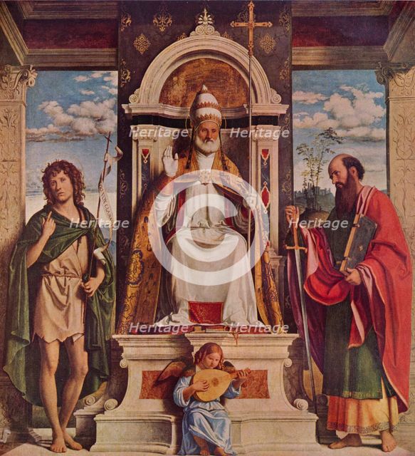 'Saint Peter enthroned with Saints, John the Baptist and Saint Paul', c1516. Creator: Giovanni Battista Cima da Conegliano.