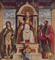 Saint Peter enthroned with Saints, John the Baptist and Saint Paul c1516. Creator: Giovanni Battista Cima da Conegliano