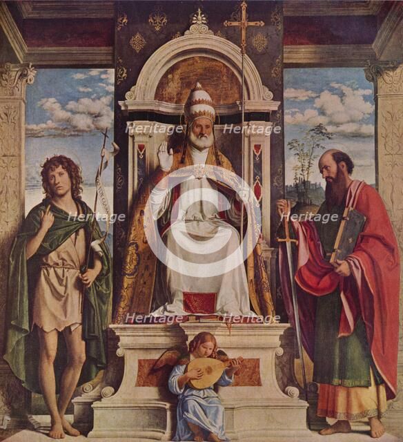'Saint Peter enthroned with Saints, John the Baptist and Saint Paul', c1516. Creator: Giovanni Battista Cima da Conegliano.
