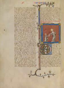 Saint Peter Handing a Letter to a Messenger, about 1360-1370. Creator: Master of Jean de Mandeville