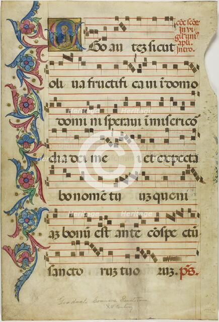 Saint Peter in a Historiated Initial "E" from a Gradual, 15th century. Creator: Unknown.