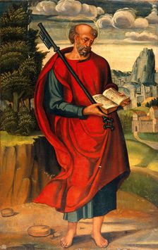 Saint Peter in a landscape, c1640s. Creator: Raffaello dal Colle