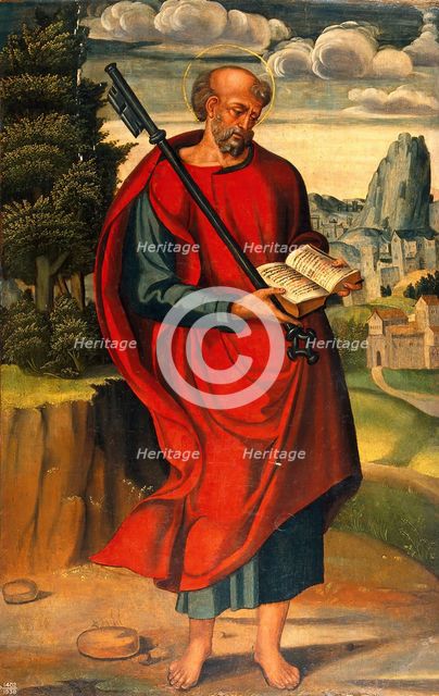 Saint Peter in a landscape, c1640s. Creator: Raffaello dal Colle.