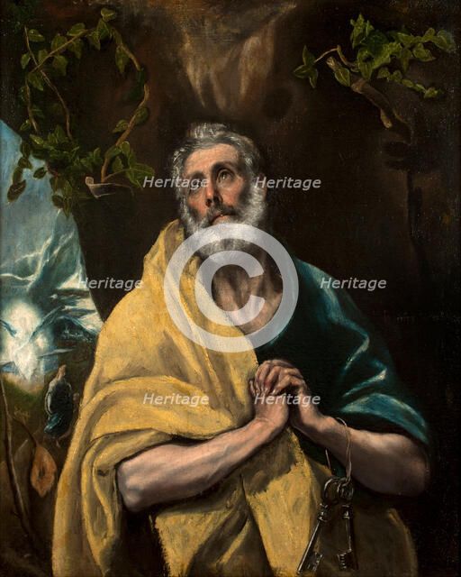 Saint Peter in Tears. Artist: El Greco, Dominico (1541-1614)