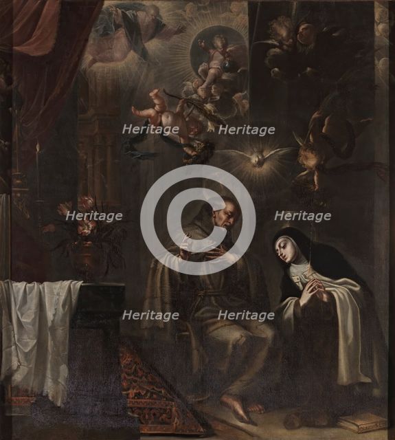 Saint Peter of Alcantara hearing Saint Teresa's confession, 2nd half of the 17th century. Creator: José García Hidalgo.