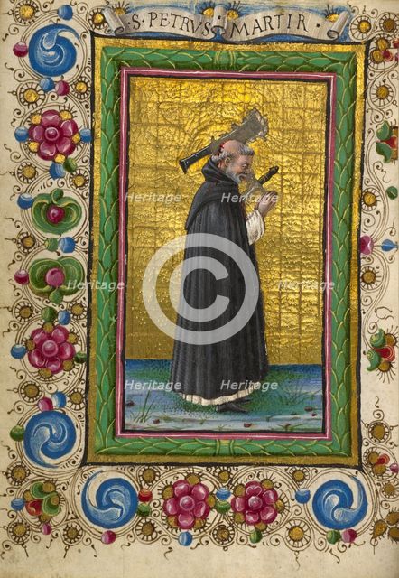 Saint Peter Martyr; Gualenghi-d'Este Hours, about 1469. Creator: Taddeo Crivelli.