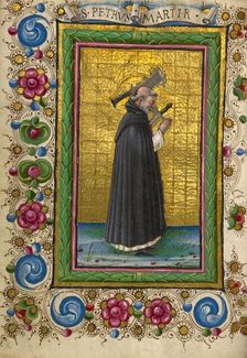 Saint Peter Martyr; Gualenghi-d'Este Hours, about 1469. Creator: Taddeo Crivelli