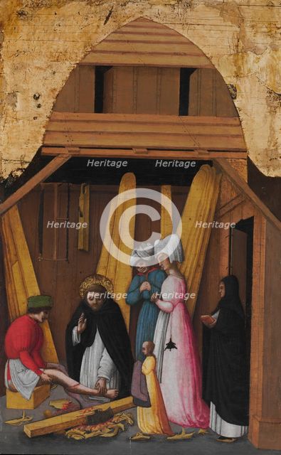 Saint Peter Martyr Healing the Leg of a Young Man, ca. 1450. Creator: Antonio Vivarini.