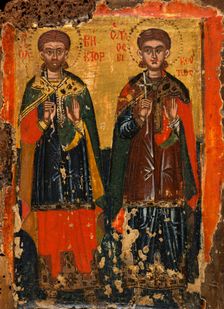Saint Peter, Saint Vincent and Saint Victor, between 1500 and 1600. Creator: Greek School