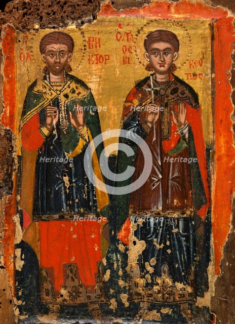 Saint Peter, Saint Vincent and Saint Victor, between 1500 and 1600. Creator: Greek School.