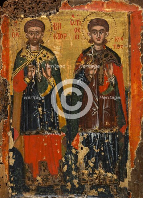 Saint Peter, Saint Vincent and Saint Victor, between 1500 and 1600. Creator: Greek School.