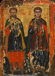 Saint Peter, Saint Vincent and Saint Victor, between 1500 and 1600. Creator: Greek School