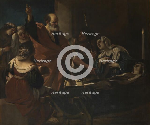 Saint Peter raised Tabitha from the dead, 1618. Creator: Guercino (1591-1666).