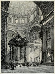 Saint Peter's Basilica, Rome, Italy, Interior View, 1878. Creator: Frederick P Dinkelberg