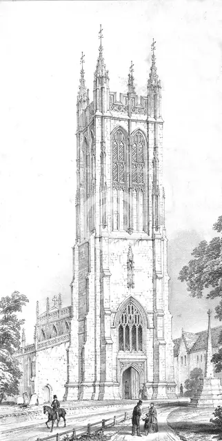 Saint Peter's Church, Evercreech, Somerset, c1850s. Artist: Unknown.