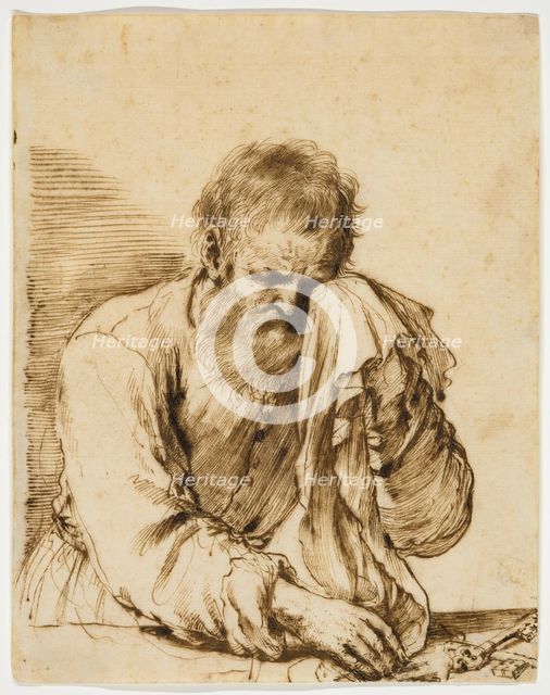 Saint Peter Weeping with Keys, between early and mid-17th century. Creator: Guercino.