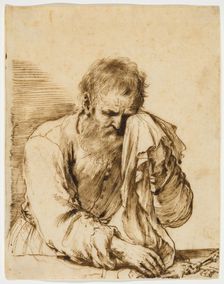 Saint Peter Weeping with Keys, between early and mid-17th century. Creator: Guercino