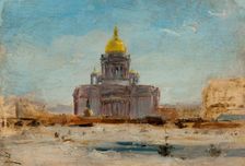 Saint Pétersbourg, Saint Isaac, between 01–1844 and 9–1844. Creator: Felix Francois Georges Philibert Ziem