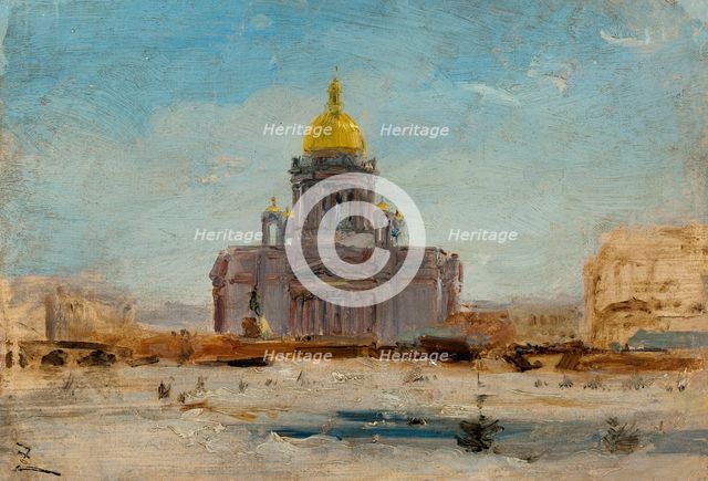 Saint Pétersbourg, Saint Isaac, between 01–1844 and 9–1844. Creator: Felix Francois Georges Philibert Ziem.