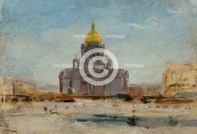 Saint Pétersbourg, Saint Isaac, between 01–1844 and 9–1844. Creator: Felix Francois Georges Philibert Ziem.