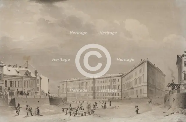 Saint Petersburg. The General Staff building on the Moika River embankment, before 1833.