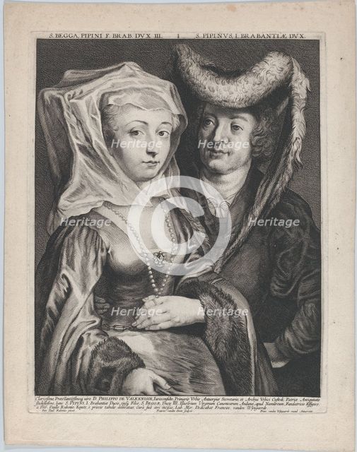 Saint Pepin I and his daughter, Saint Begga, ca. 1645-72. Creator: Franciscus van der Steen.