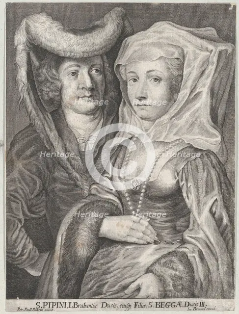 Saint Pepin I and his daughter, Saint Begga, ca. 1650-1700. Creator: Anon.